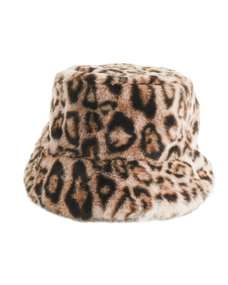 Leopard fur bucket hat clearance